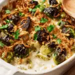 Easy Brussels Sprouts Casserole with Smoked Turkey and Cheddar Recipe