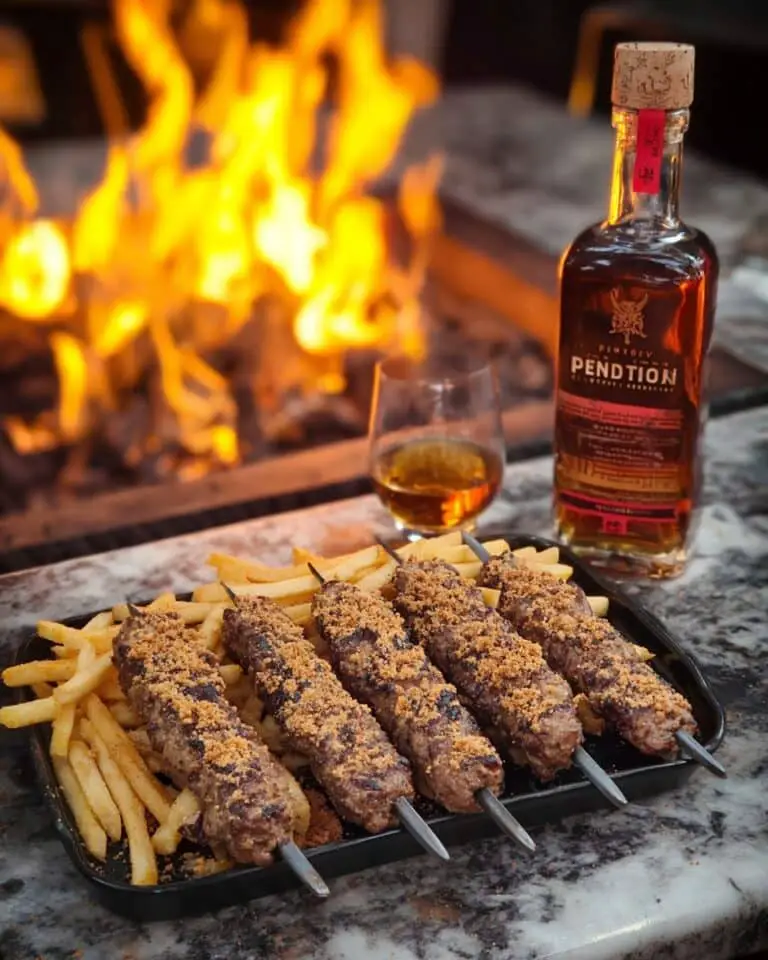 French Onion Steak Skewers with Caramelized Onions and Cheese Crust Recipe