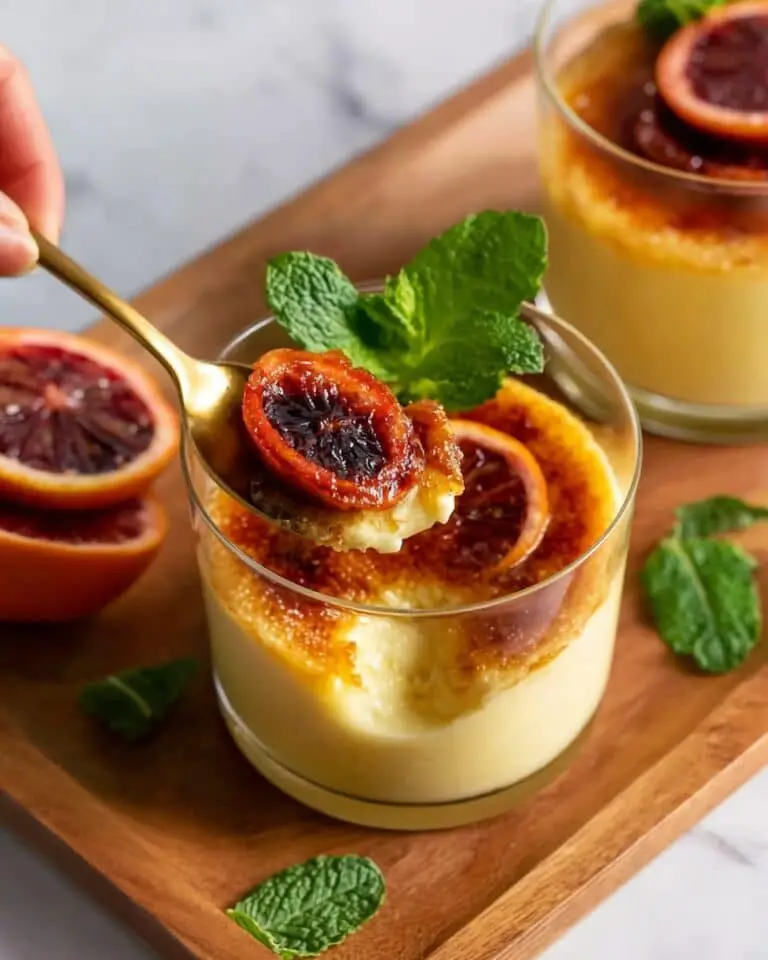 Cardamom Blood Orange Vegan Crème Brûlée with Candied Orange Slices Recipe