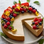 Gluten-Free Vegan Pistachio Cheesecake with Fresh Berries Recipe