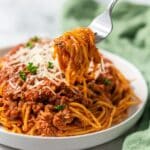 Easy Slow Cooker Spaghetti with Mushrooms and Hamburger Recipe