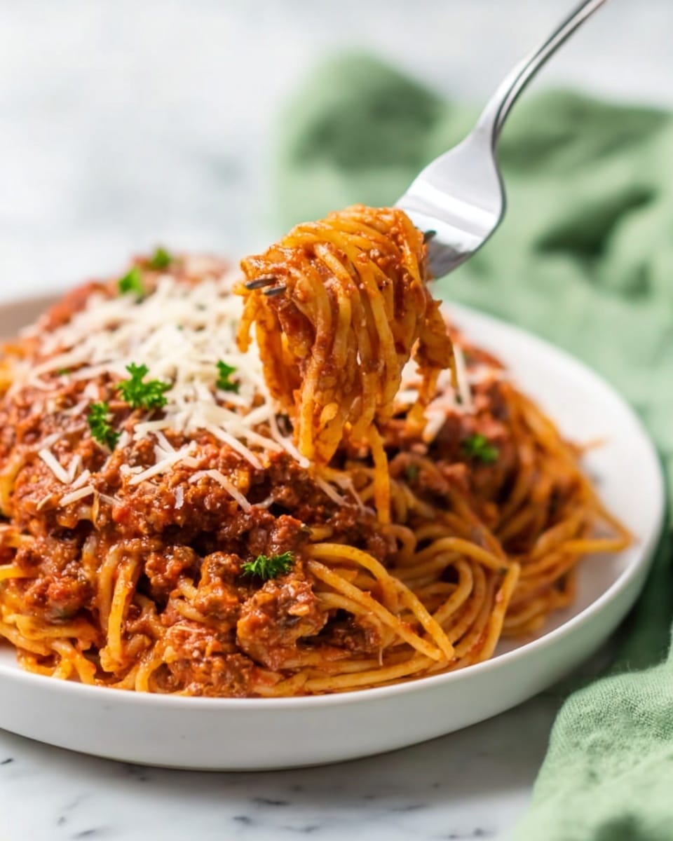 Easy Slow Cooker Spaghetti with Mushrooms and Hamburger Recipe