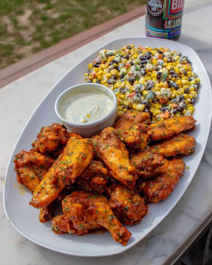 Smoked Citrus Chile Chicken Wings with Black Bean Corn Salsa Recipe