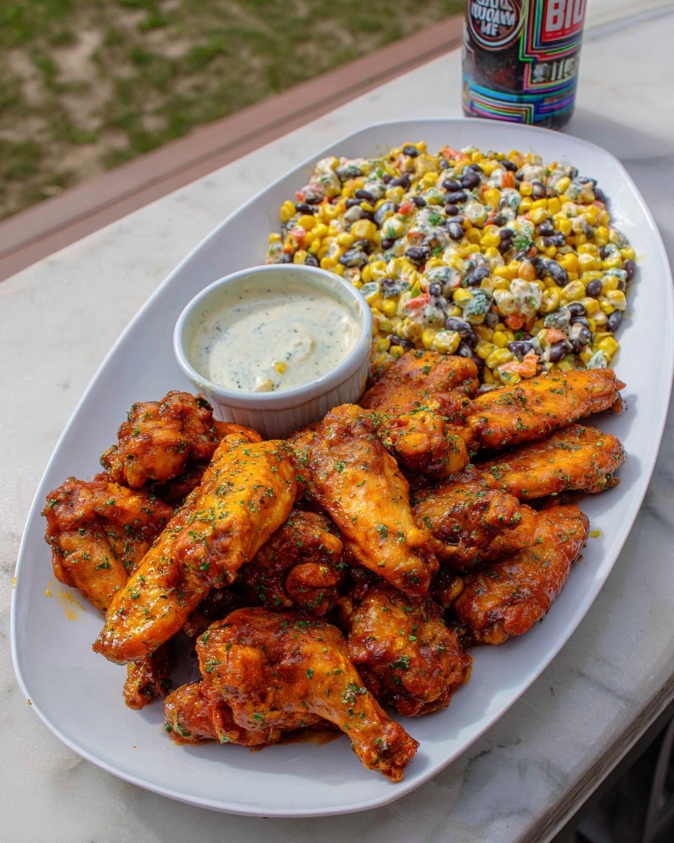 Smoked Citrus Chile Chicken Wings with Black Bean Corn Salsa Recipe