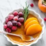 Persimmon Crème Brûlée with Sugared Cranberries Recipe