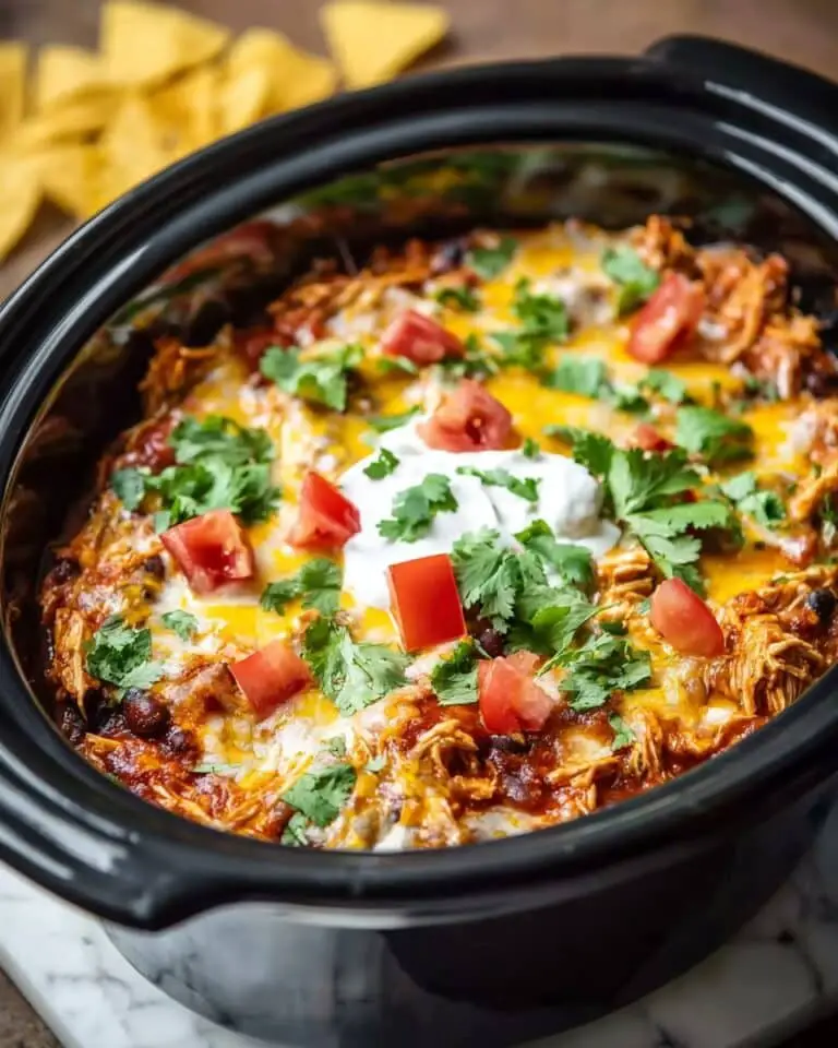 Crockpot Chicken Enchilada Casserole Recipe