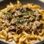 Creamy Velveeta Beef Stroganoff