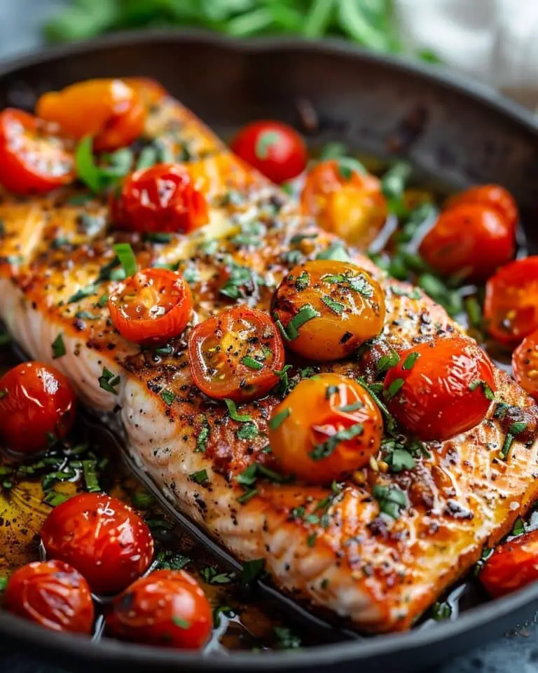 Pan-Seared Salmon with Roasted Cherry Tomatoes Recipe