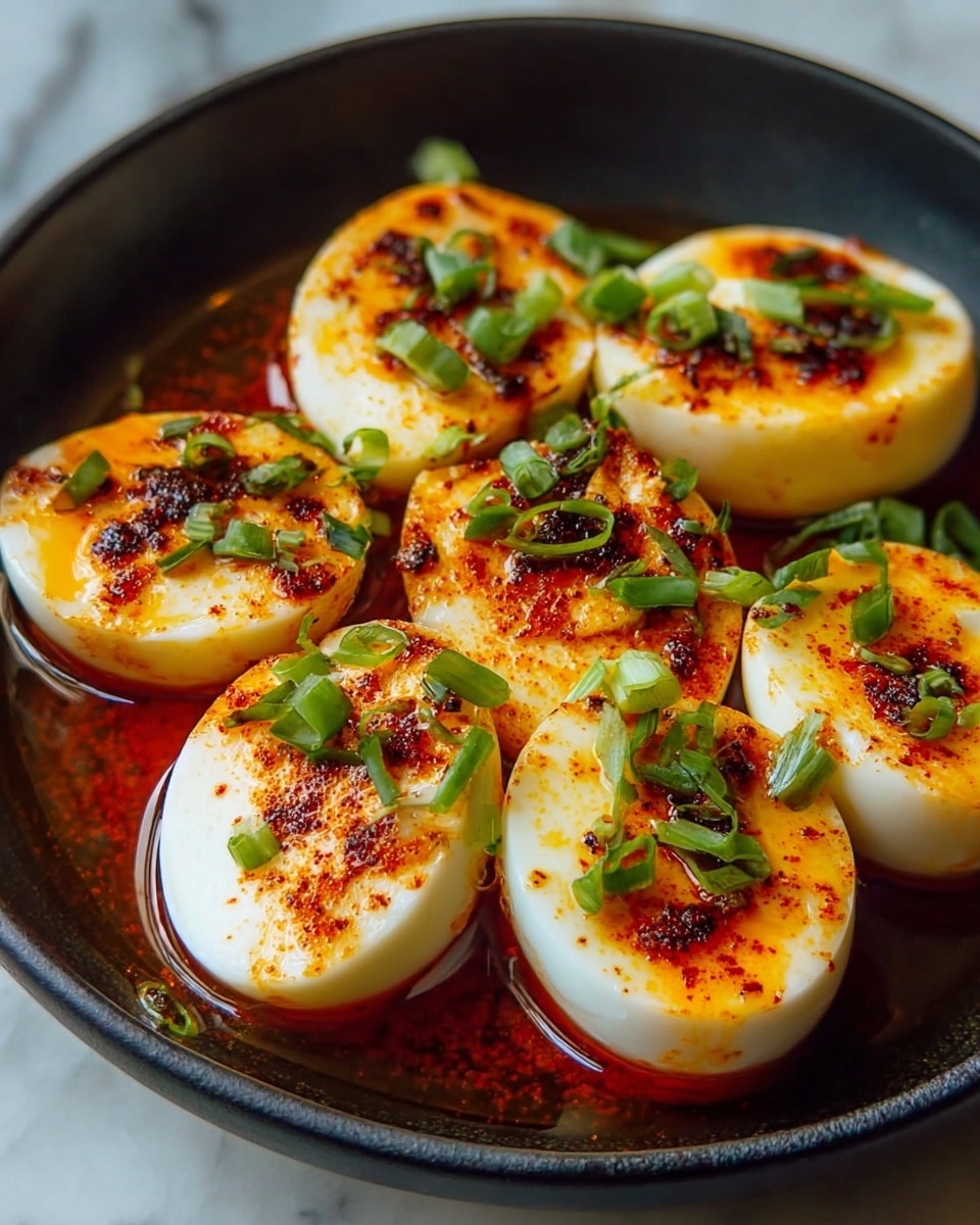 Cajun Boiled Eggs with Spicy Garlic Broth Recipe
