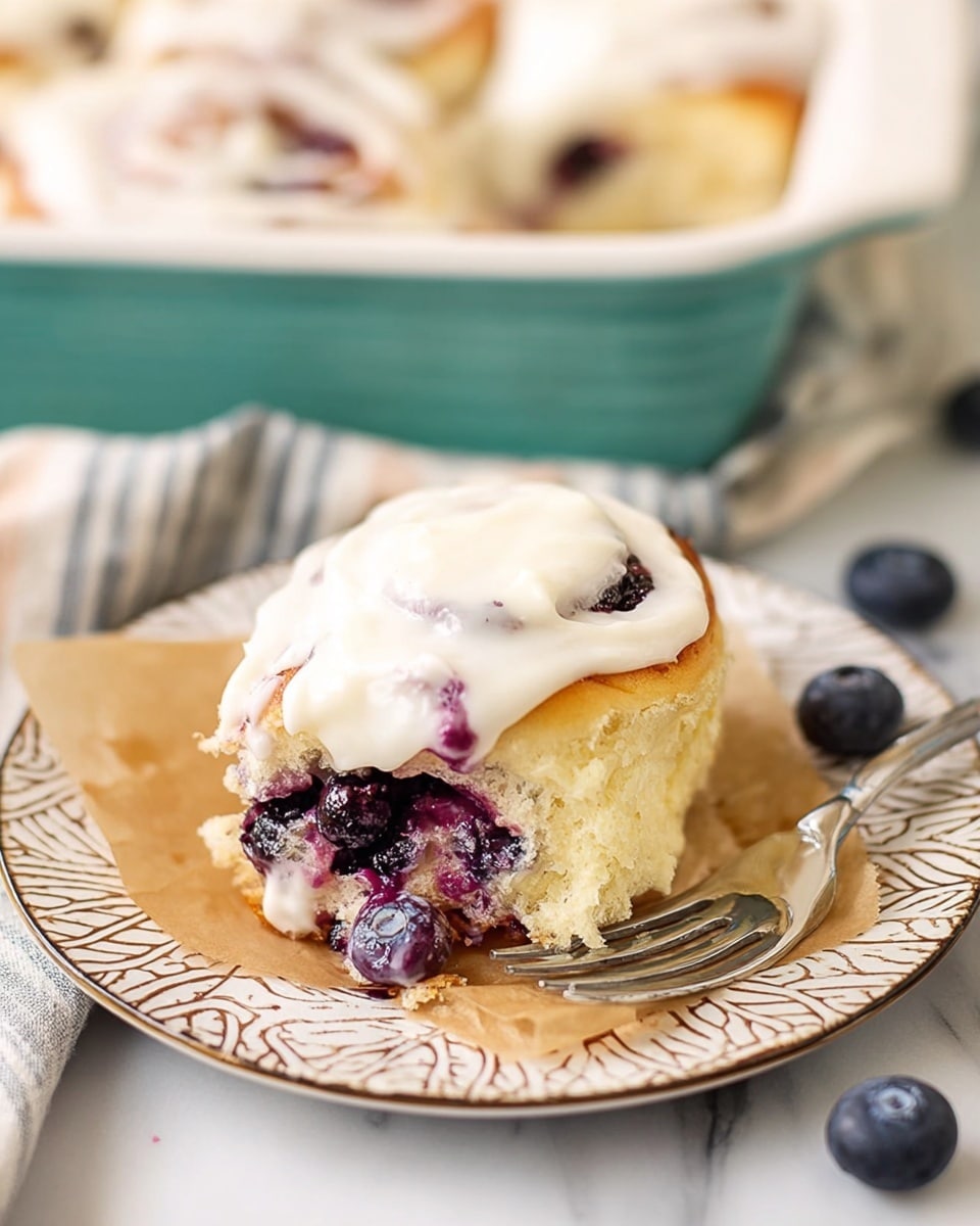 Blueberry Cinnamon Rolls with Cream Cheese Frosting Recipe