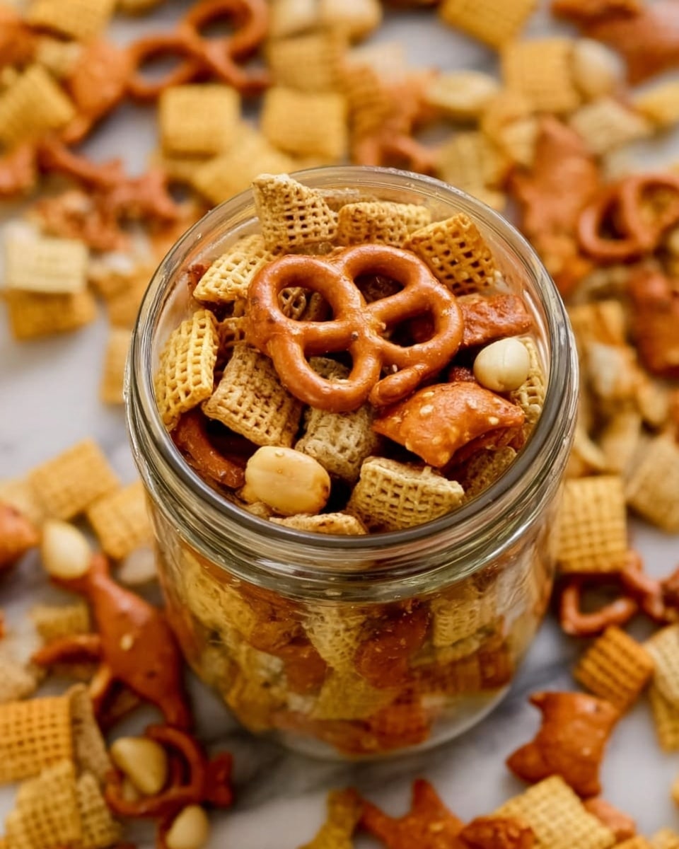 Homemade Baked Chex Mix with Ranch, Spices, and Crackers Recipe