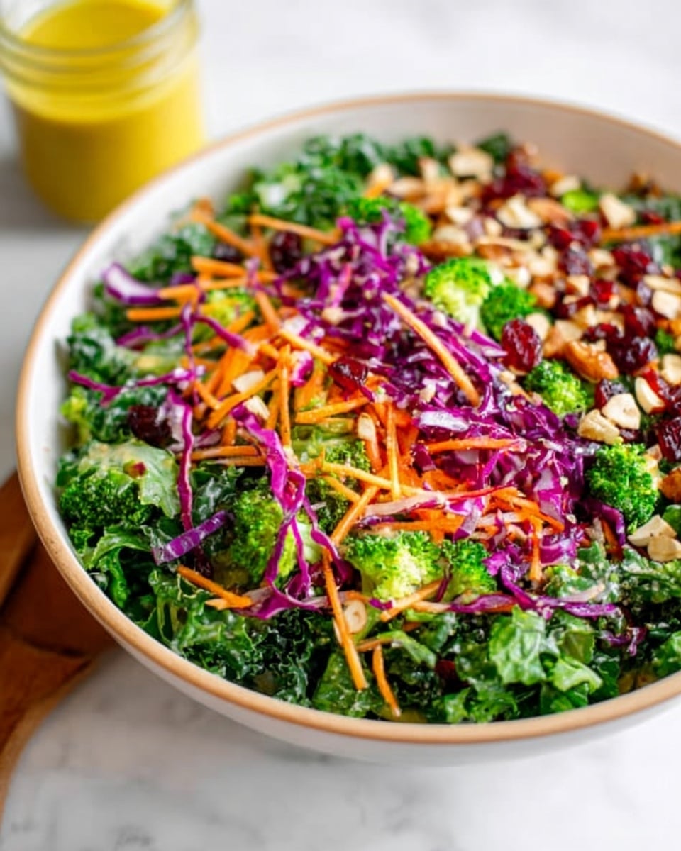 Broccoli Kale Salad with Cranberries Recipe
