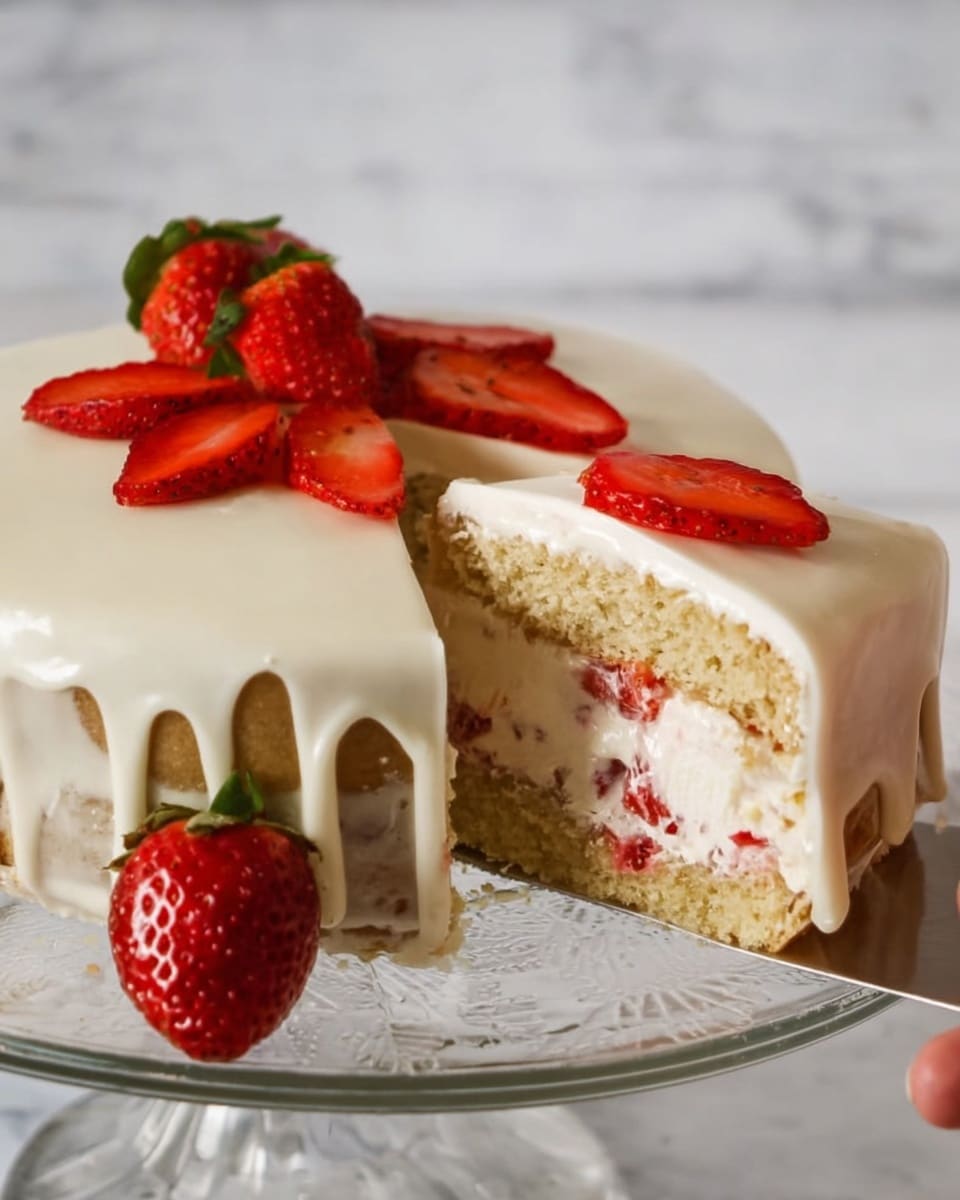 Best Strawberry Shortcake Cheesecake Cake Recipe