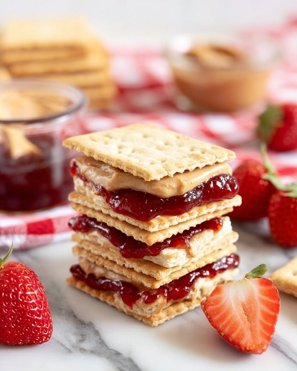 Peanut Butter and Jelly Graham Cracker Sandwich Recipe