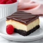 White Chocolate Cheesecake Bars with Oreo Crust and Chocolate Ganache Topping Recipe