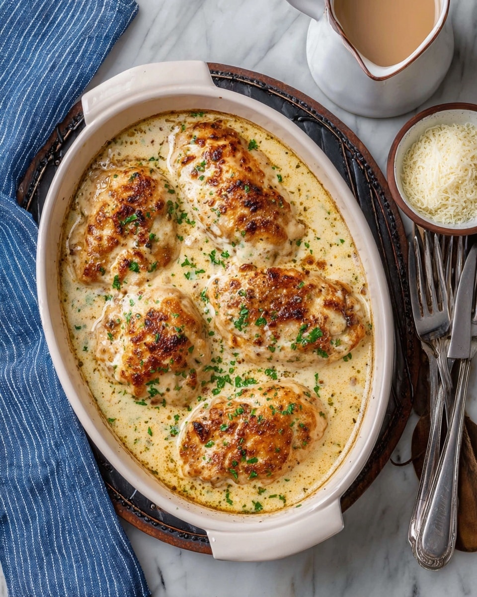 Creamy Parmesan Baked Caesar Chicken Recipe