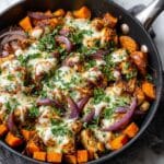 Sweet Potato Skillet with BBQ Chicken & Cheddar Cheese Recipe