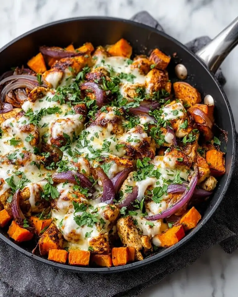 Sweet Potato Skillet with BBQ Chicken & Cheddar Cheese Recipe