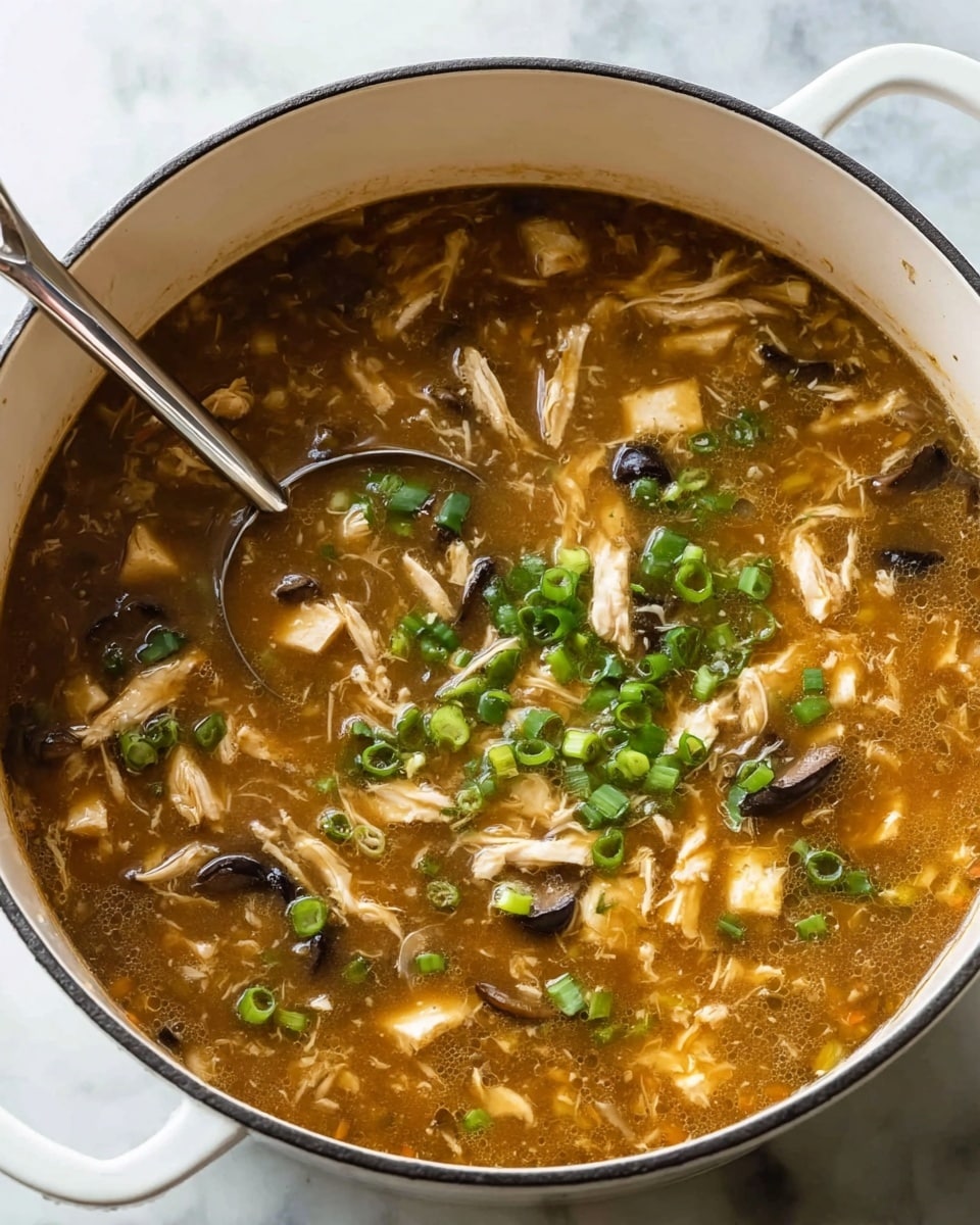 Hot and Sour Soup with Mushrooms, Tofu, and Egg Ribbons Recipe