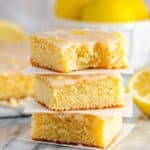 The BEST Lemon Brownies with Glaze Recipe