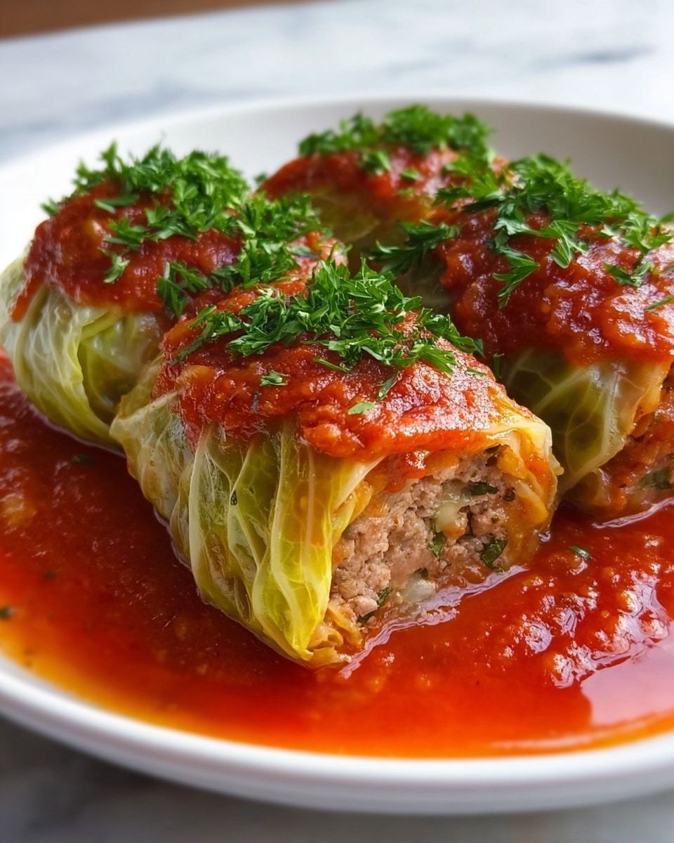 Classic Stuffed Cabbage Rolls with Savory Beef and Tomato Sauce Recipe