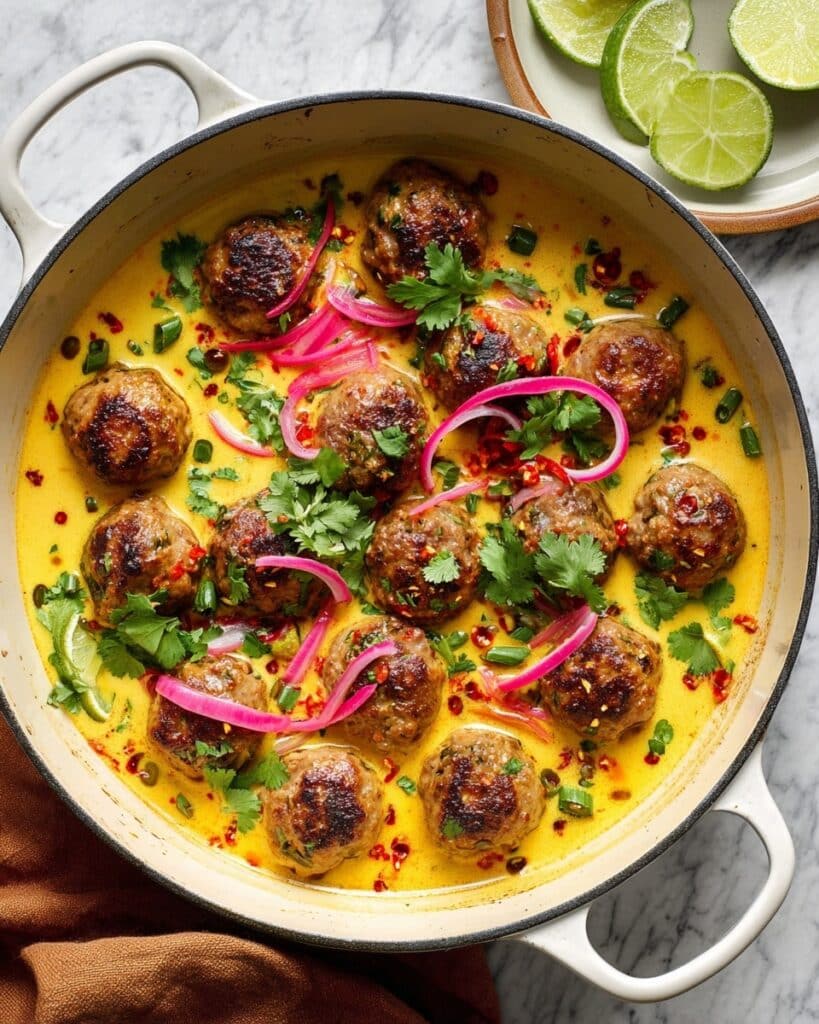 Creamy Coconut Chicken Satay Meatballs Recipe
