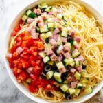 Fast and Fresh Spaghetti Salad with Veggies and Salami Recipe