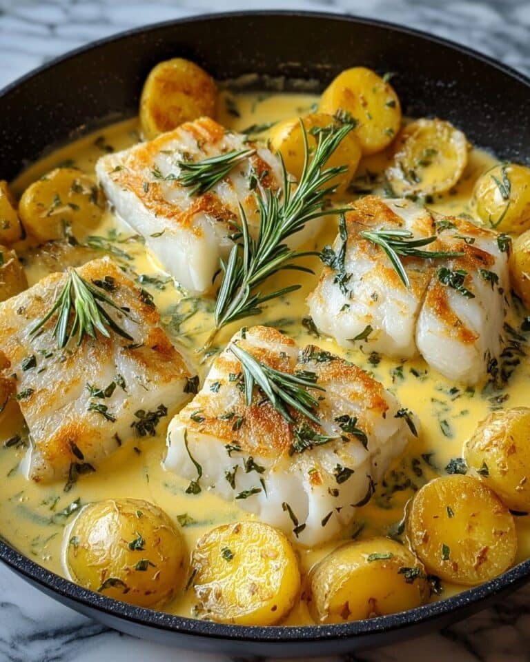 Cod & Potatoes in Rosemary Cream Sauce Recipe