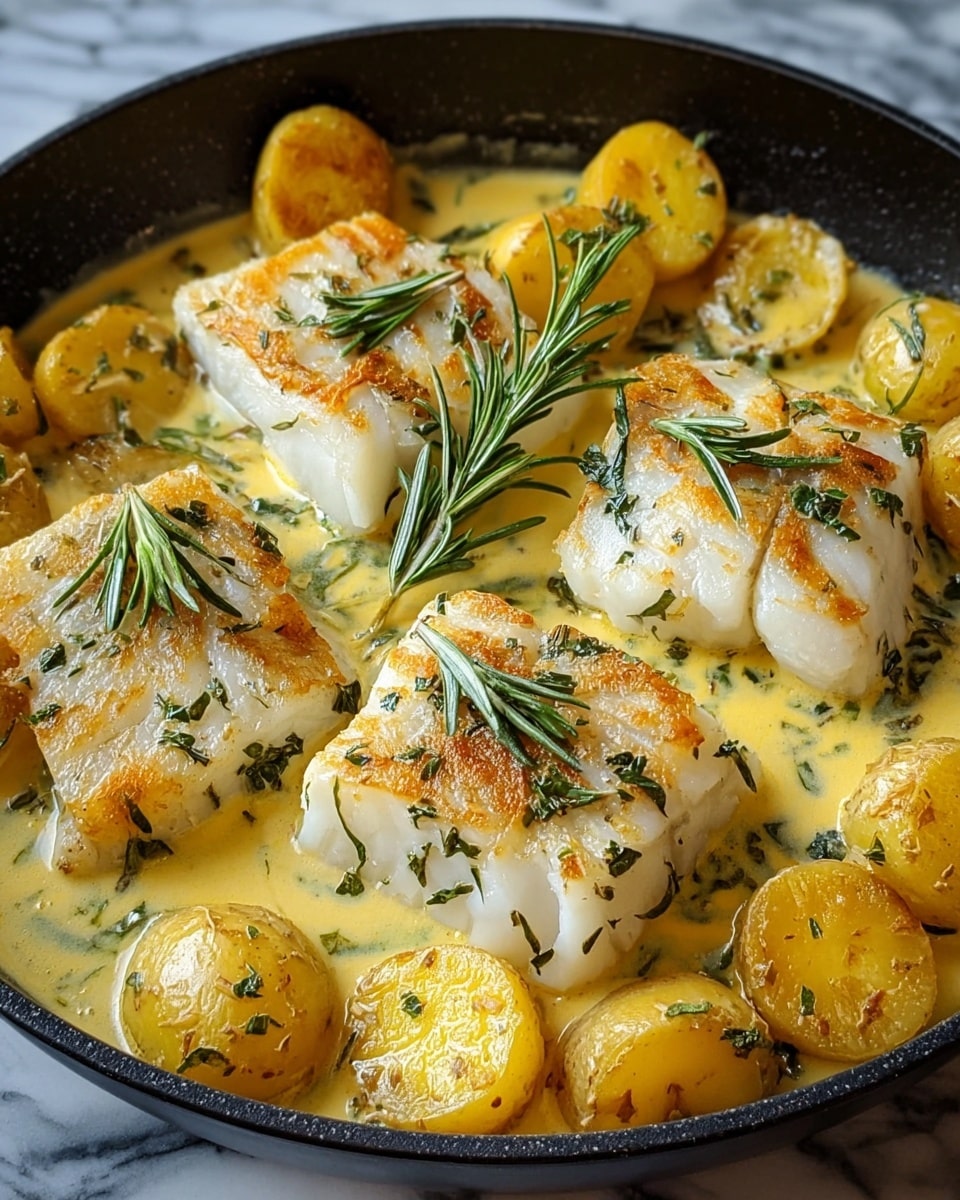 Cod & Potatoes in Rosemary Cream Sauce Recipe