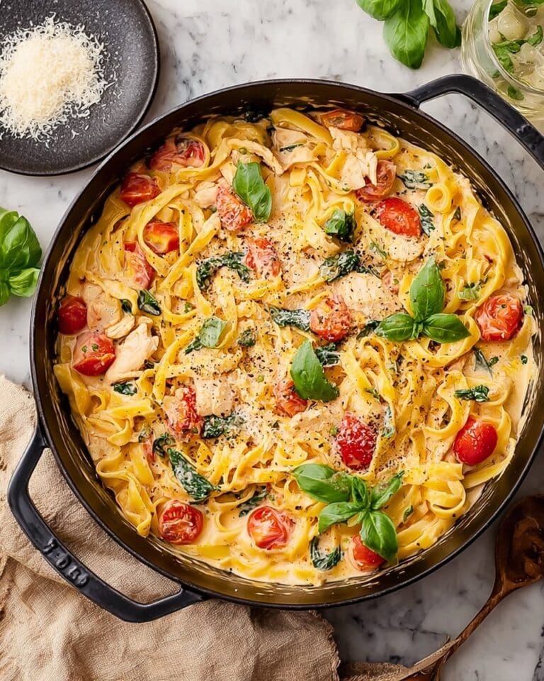 One Pot Chicken Margherita Pasta with Ricotta Recipe