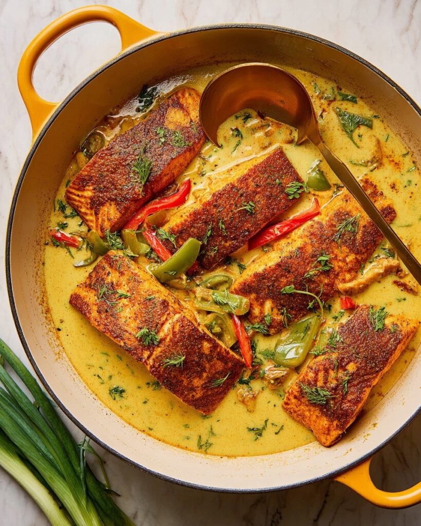 Caribbean-Style Coconut Curry Salmon Recipe