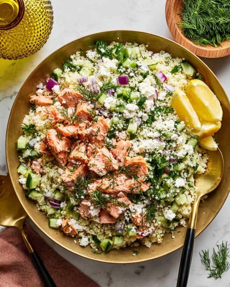Salmon Couscous Salad with Feta Dressing Recipe