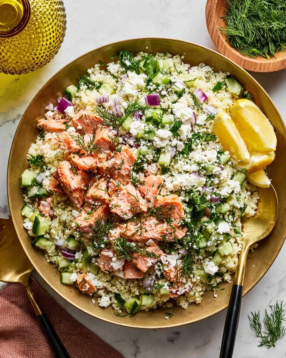 Salmon Couscous Salad with Feta Dressing Recipe