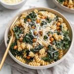 Kale Caesar Pasta Salad with Crispy Chickpeas Recipe