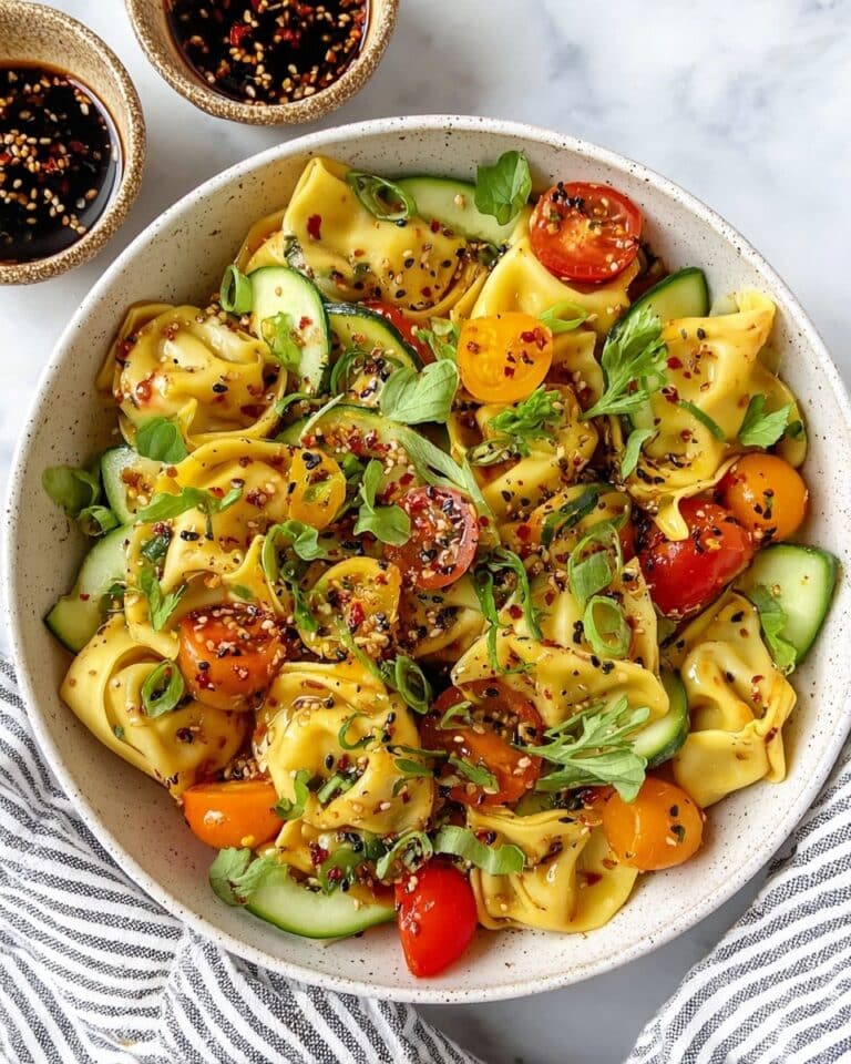 Potsticker Salad with Tamari-Balsamic Dressing and Fresh Vegetables Recipe