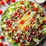 Quick and Easy Taco Salad with Seasoned Ground Beef, Fresh Veggies, and Cilantro Lime Dressing Recipe