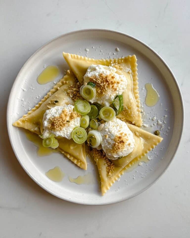 Leek & Burrata Triangoli with Lemon Butter & Breadcrumbs Recipe