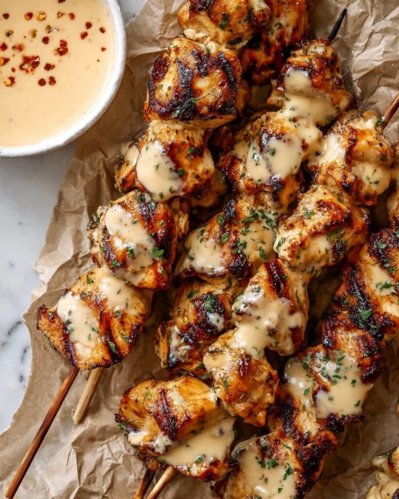 Bang Bang Chicken Skewers with Creamy Sweet Chili Sauce Recipe