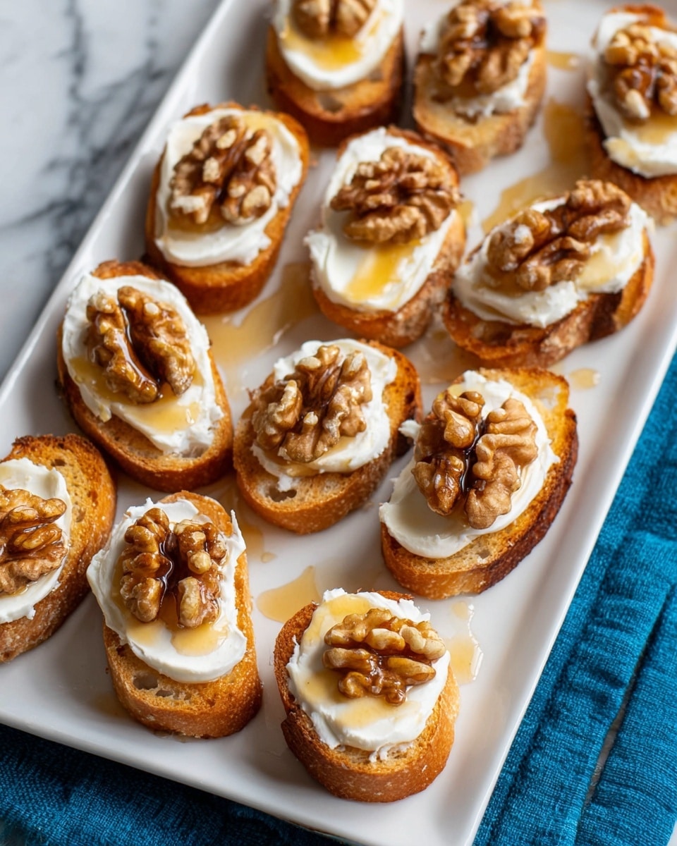 Goat Cheese Crostini with Walnuts and Honey Recipe