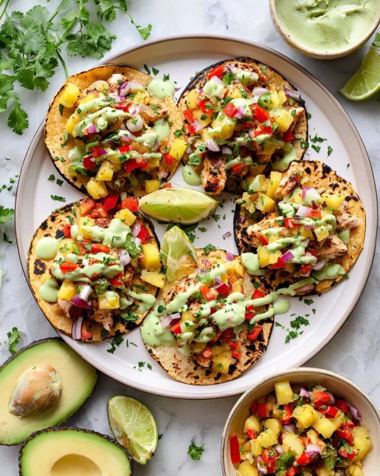 Chili Lime Chicken Tacos with Grilled Pineapple Salsa Recipe