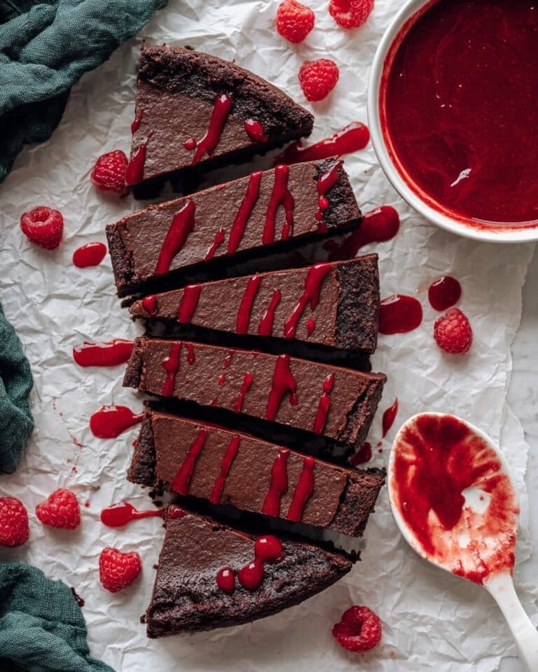 Easy Vegan Chocolate Cheesecake with Raspberry Sauce Recipe