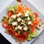 Noodle-Free Tofu Pad Thai with Shaved Carrots and Zucchini Recipe