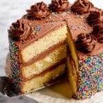 Homemade Yellow Cake with Chocolate Buttercream Frosting Recipe