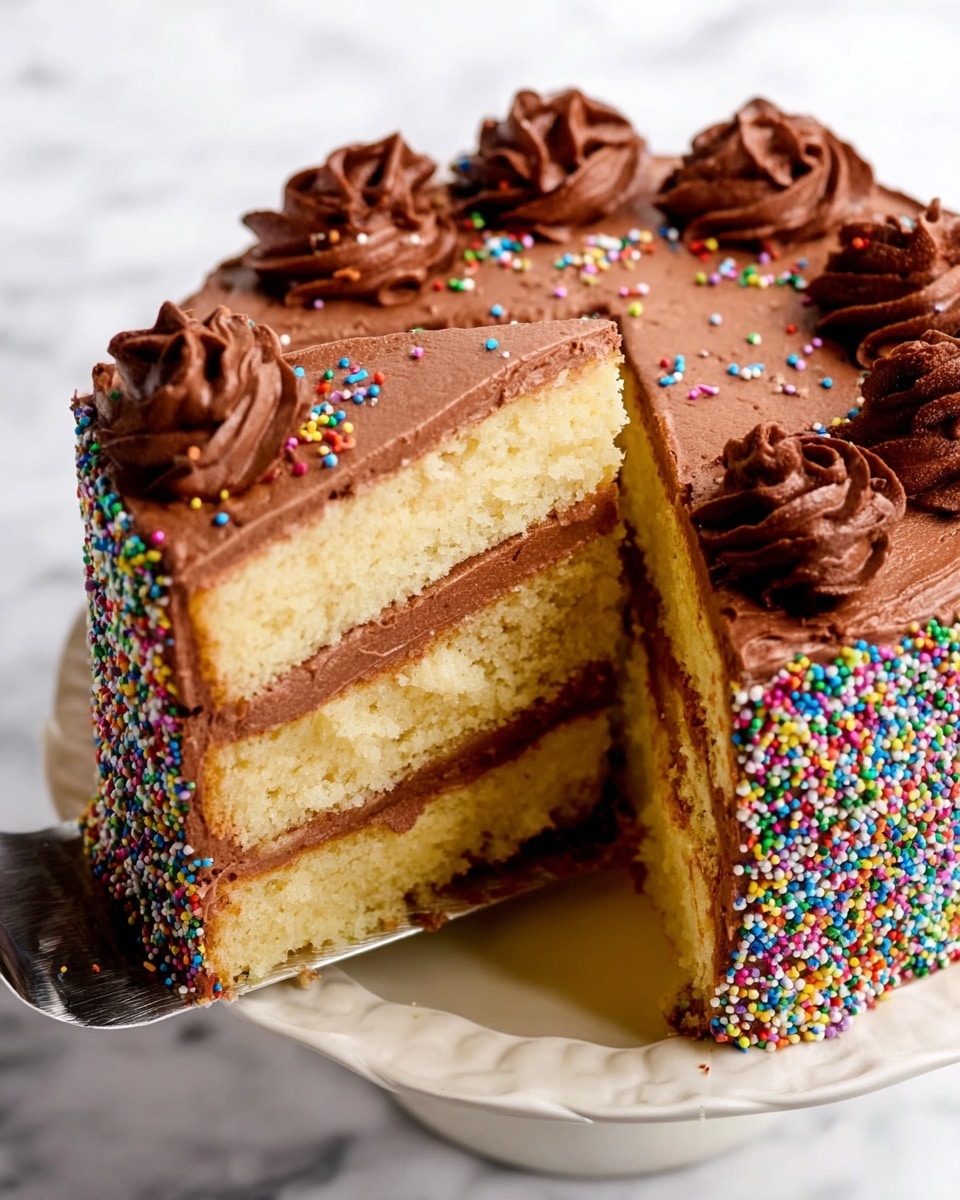 Homemade Yellow Cake with Chocolate Buttercream Frosting Recipe