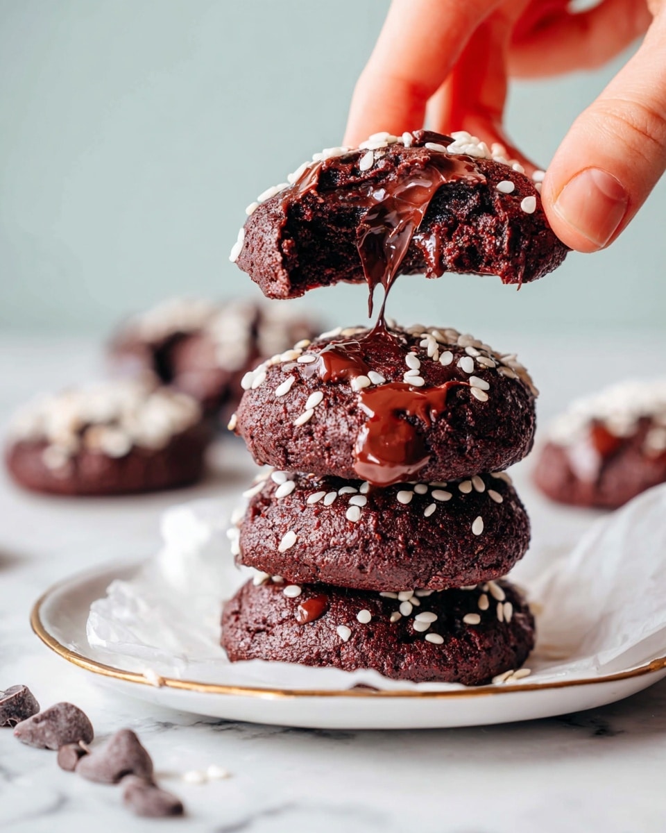 Fudgy Chocolate Tahini Cookies Recipe