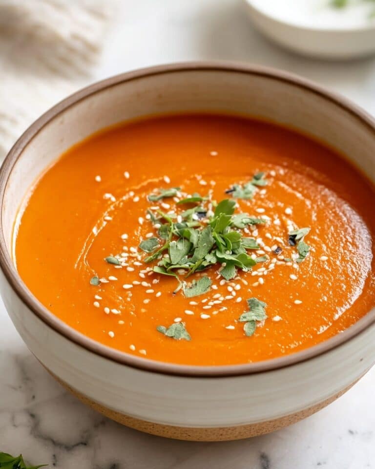 Vegan Roasted Carrot & Red Pepper Soup Recipe