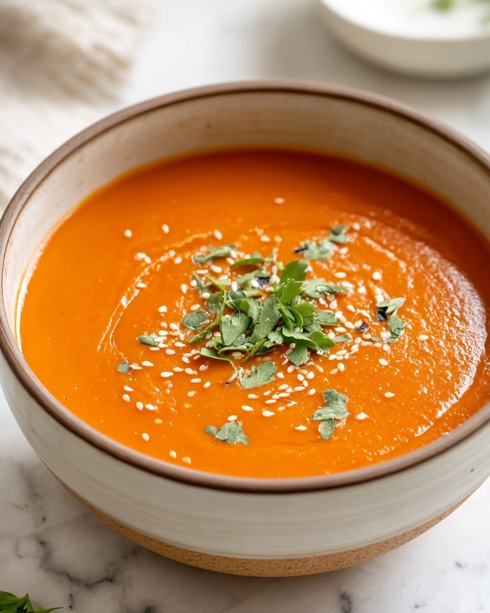 Vegan Roasted Carrot & Red Pepper Soup Recipe