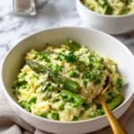 Spring Pea Risotto with Lemon, Mascarpone, and Fresh Herbs Recipe