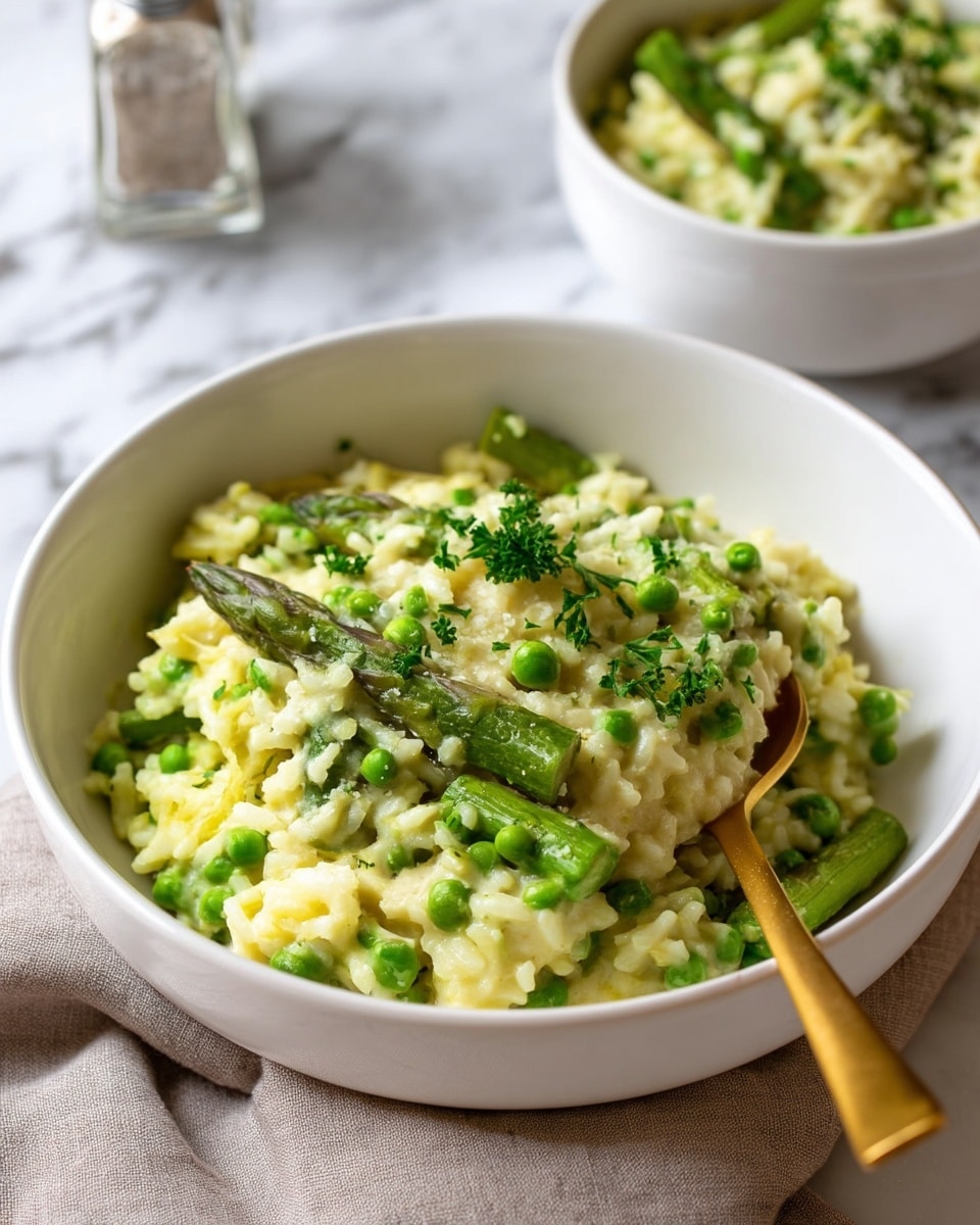 Spring Pea Risotto with Lemon, Mascarpone, and Fresh Herbs Recipe