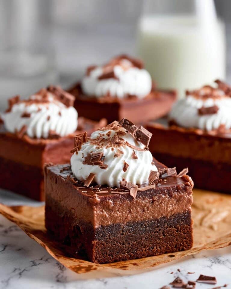 Nutella Cheesecake Bars with Fudgy Brownie Base Recipe